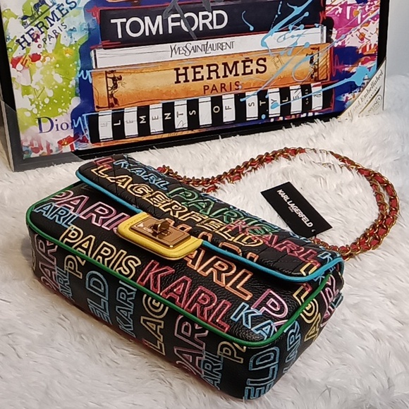 Karl Lagerfeld Neon Graffiti Shoulder Bag โค๏ธ๐๐๐ - Picture 3 of 17
